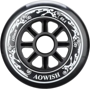 110mm Speed Inline Skate Wheels 110 mm Roller Blades Wheel 88A Outdoor Speed Skating Shoes Replacement Wheels, Black, Set of 3