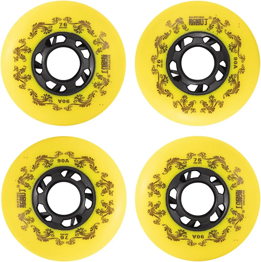 4-Pack Inline Skate Wheels Outdoor 90A Freestyle Durable Tire72mm 76mm 80mm for Choose Hockey Roller Blades Replacement Wheel