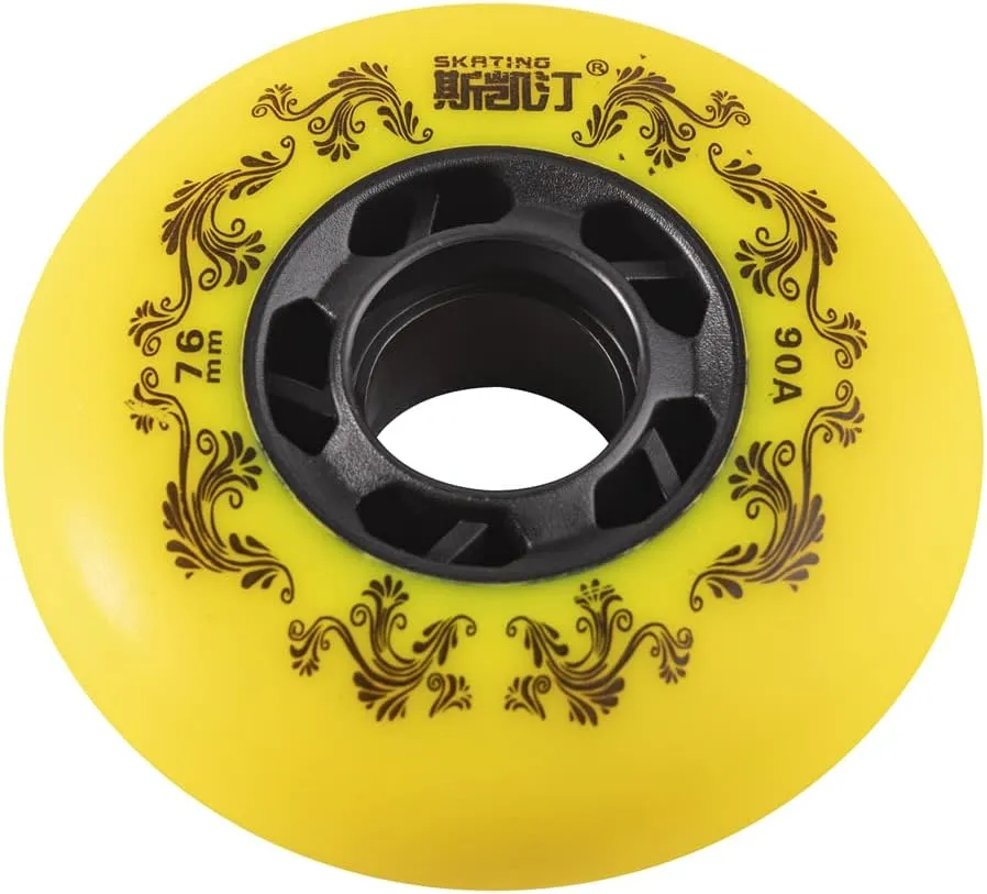 4-Pack Inline Skate Wheels Outdoor 90A Freestyle Durable Tire72mm 76mm 80mm for Choose Hockey Roller Blades Replacement Wheel