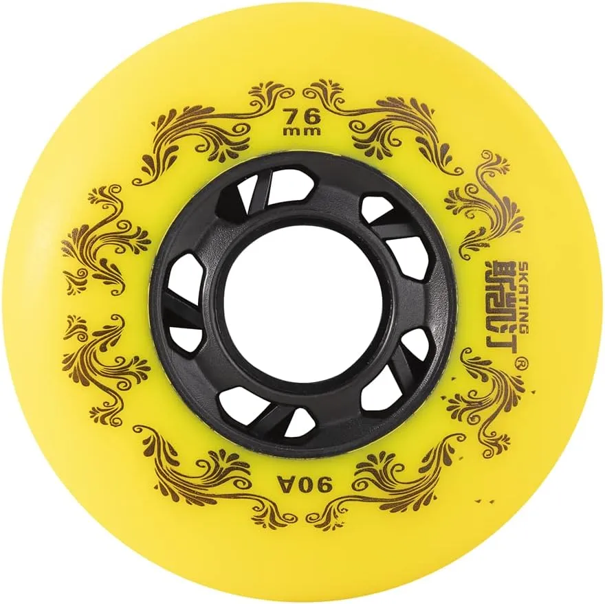 4-Pack Inline Skate Wheels Outdoor 90A Freestyle Durable Tire72mm 76mm 80mm for Choose Hockey Roller Blades Replacement Wheel