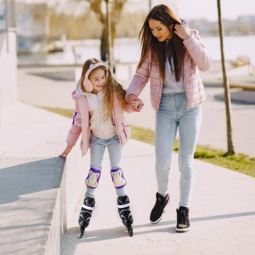 4 Size Adjustable Inline Skate for Kids,Children's Inline Skates with Light Up Wheel,Outdoor Illuminating Roller Skates for Girls,Boys and Beginners