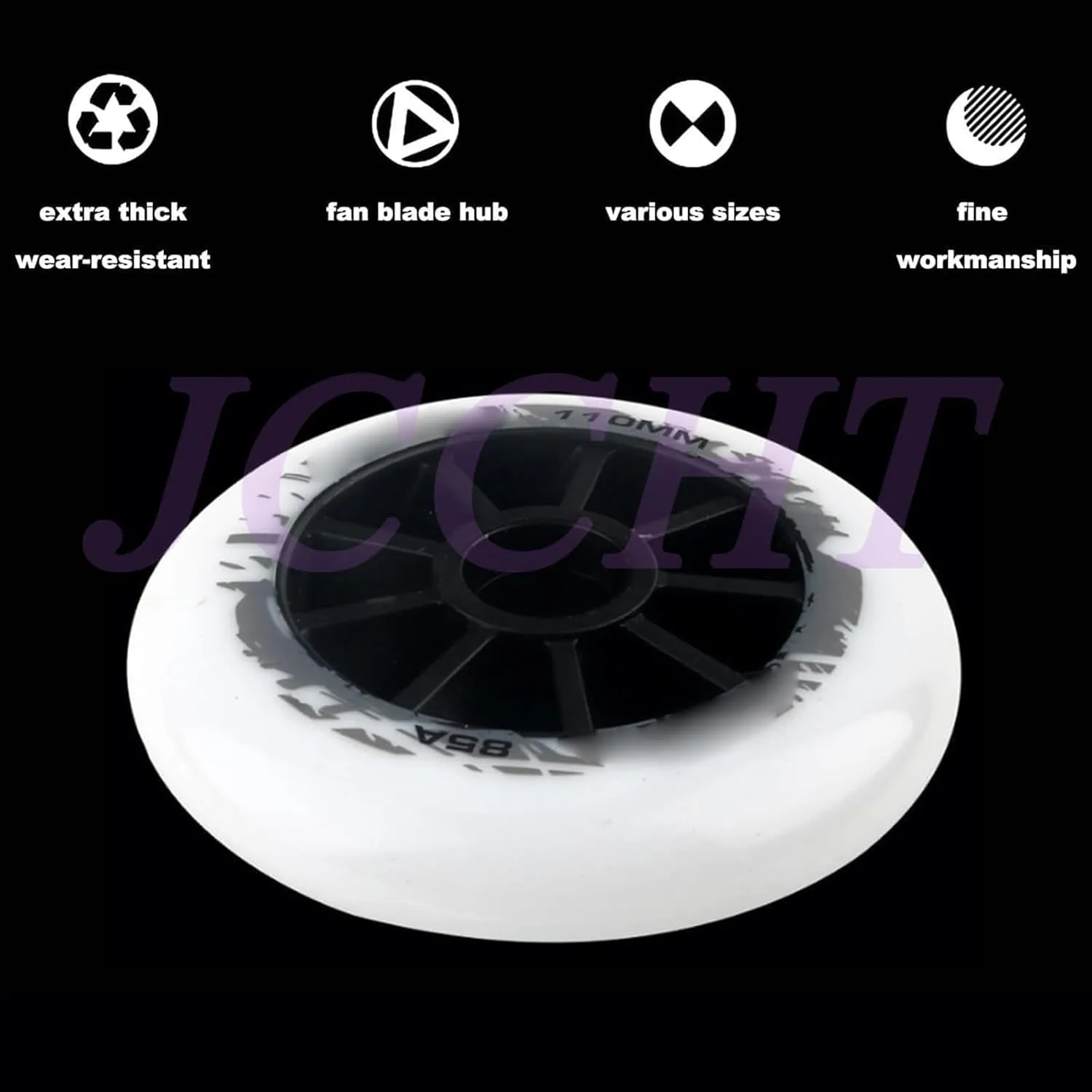6 Pack Inline Speed Skate Wheels 85A Roller Skate Wheels 90mm/100mm/110mm All Rounder Indoor Outdoor for Replacement Accessory