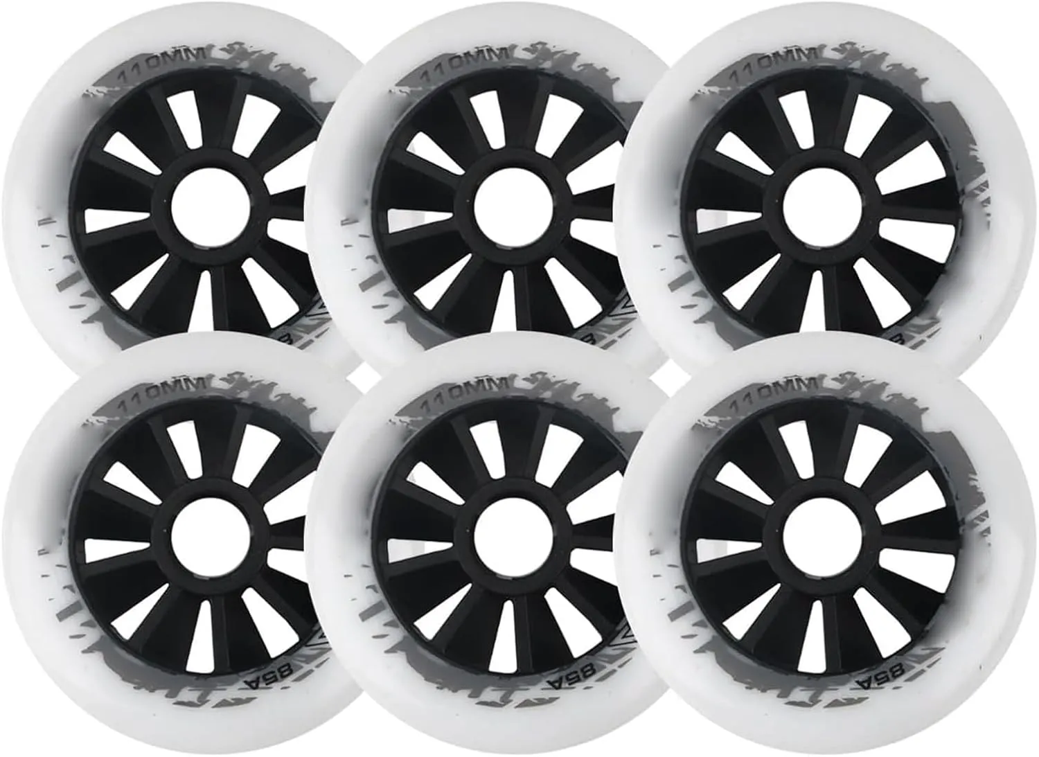 6 Pack Inline Speed Skate Wheels 85A Roller Skate Wheels 90mm/100mm/110mm All Rounder Indoor Outdoor for Replacement Accessory