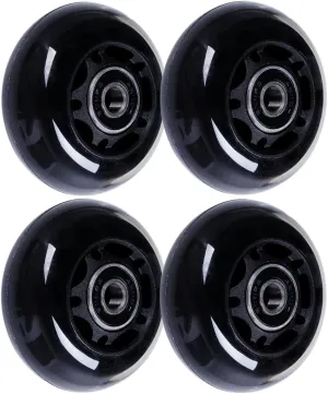 64mm Inline Skate Wheels 64mm x 24mm Roller Hockey Replacement Wheels w/Bearings for Roller Board Bag, Luggage Suitcase, Water Rower Seat, Steady Rest Wood Lathe (4-Pack)