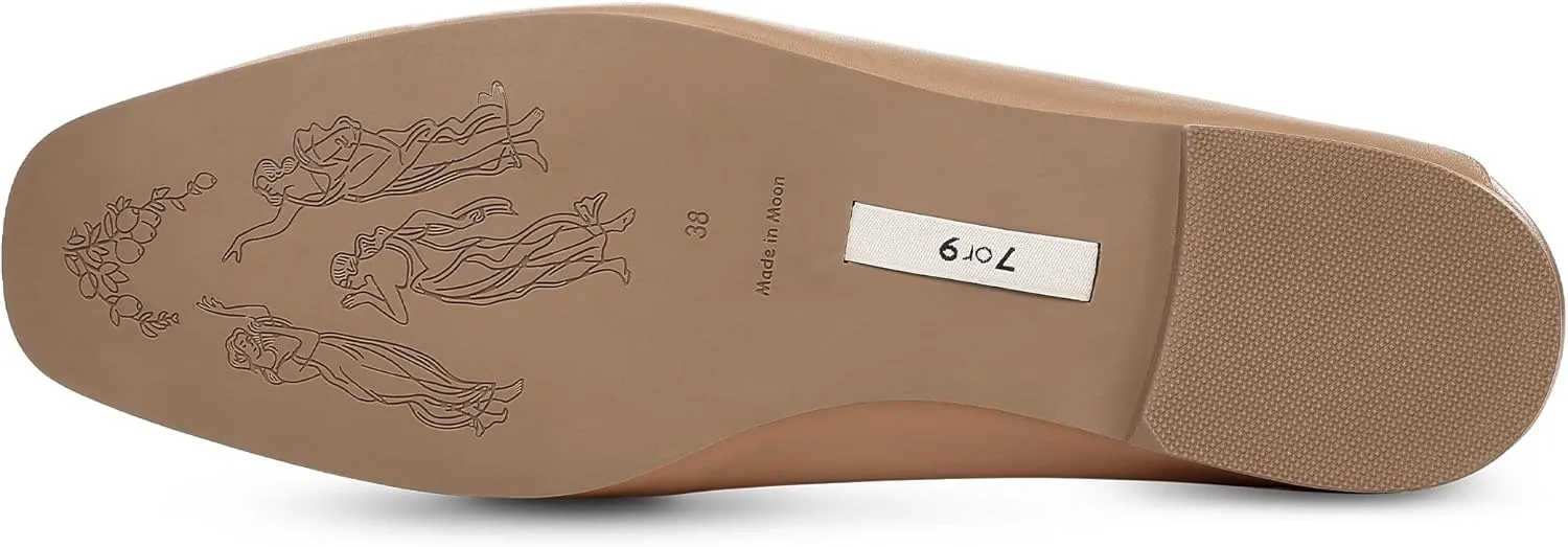 7or9 Loafers for Women Comfortable Air-Touch Foam Slip on Round-Toe Casual Dressy Mattress Flat Leather Women’s Flats