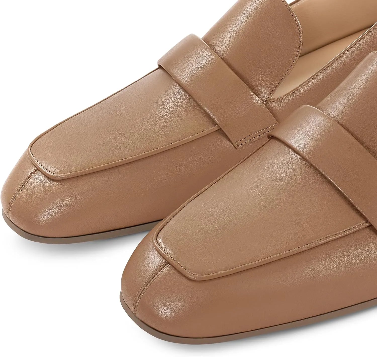 7or9 Loafers for Women Comfortable Air-Touch Foam Slip on Round-Toe Casual Dressy Mattress Flat Leather Women’s Flats