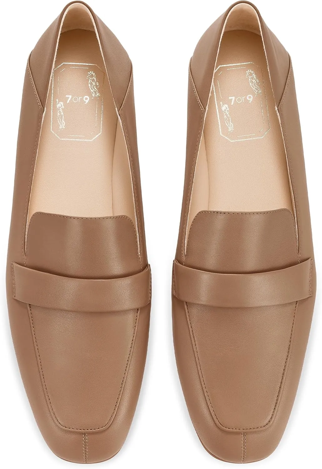 7or9 Loafers for Women Comfortable Air-Touch Foam Slip on Round-Toe Casual Dressy Mattress Flat Leather Women’s Flats