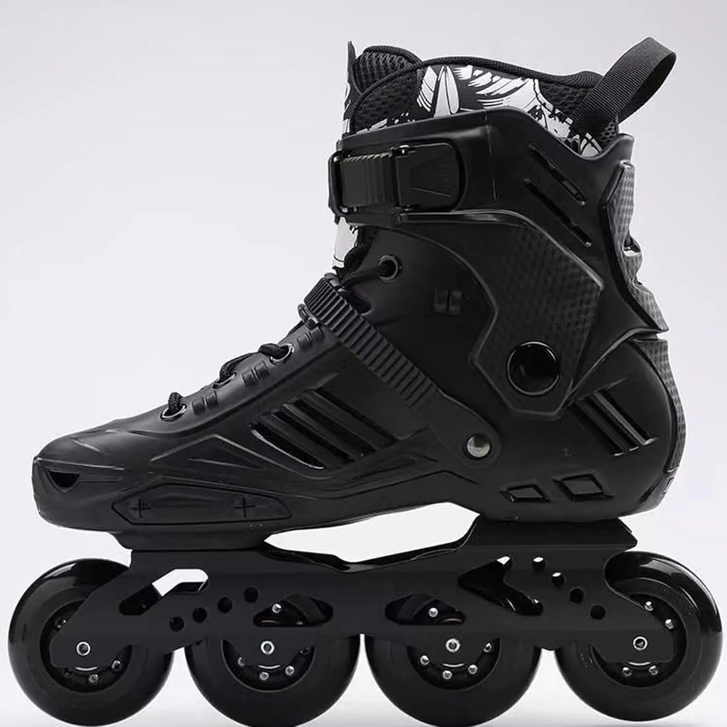 8 Pack Inline Skate Wheels 72mm 76mm 80mm Inline Replacement Wheels with ABEC9 Bearing 90A Indoor Outdoor Inline Skate Wheels (Black,76mm)