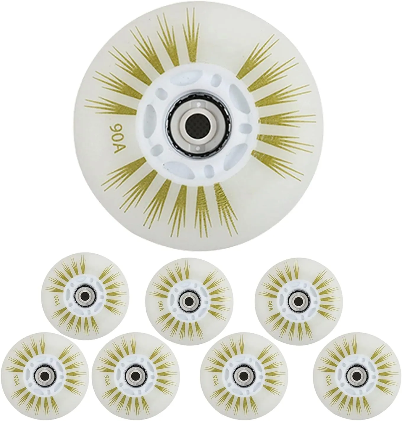 8 Pack Light-up Inline Skate Wheels Outdoor & Indoor Blade Roller Skate Wheels 90a Roller Hockey Wheels w/Bearings ABEC-9