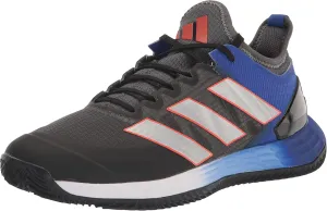 adidas Men's Adizero Ubersonic 4 Tennis Shoe, Grey/Silver Metallic/Solar Red (Clay), 14
