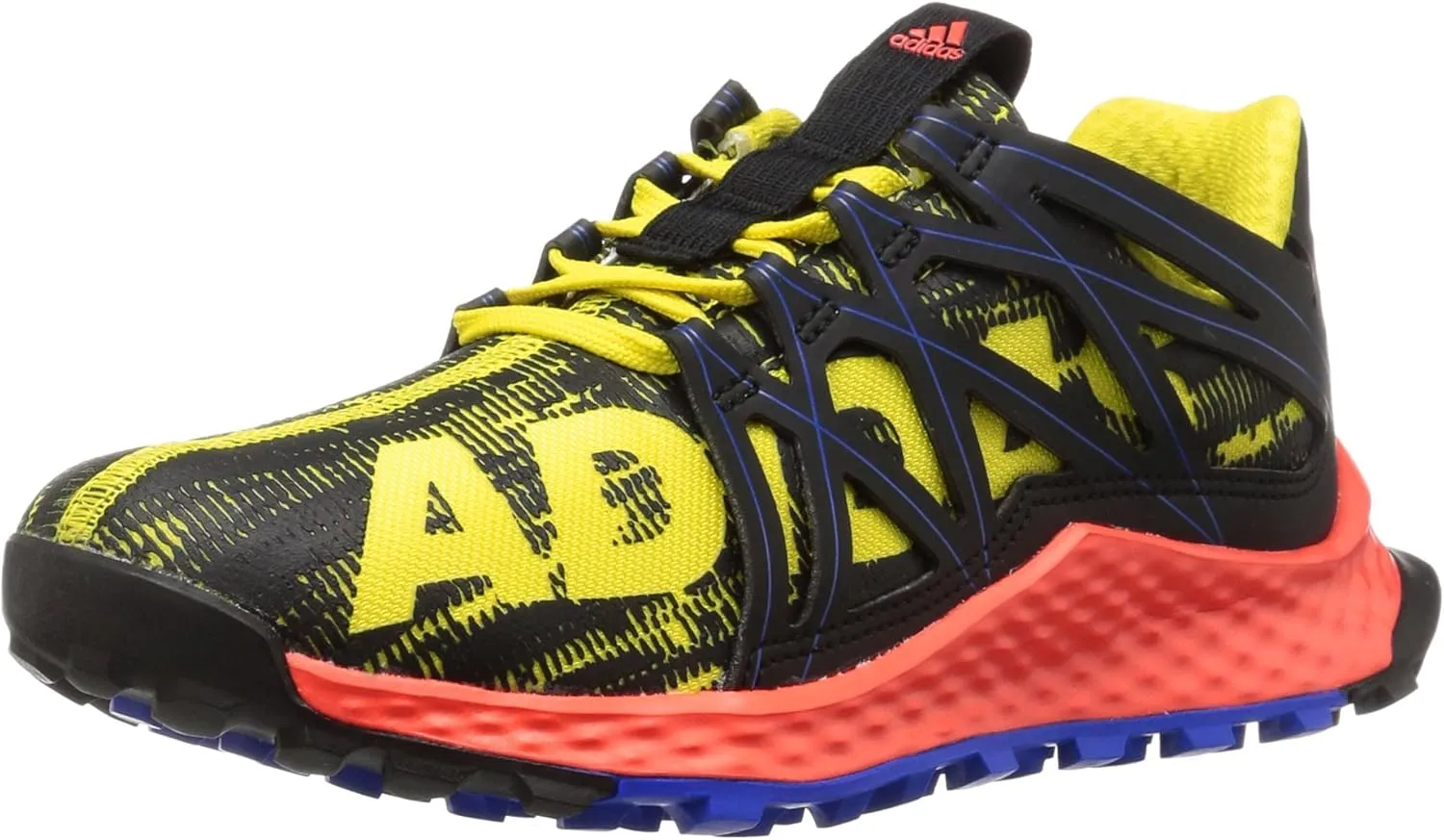 adidas Originals Boys' Vigor Bounce Trail Runner, Bright Yellow/Black/Satellite, 4.5 M US Big Kid