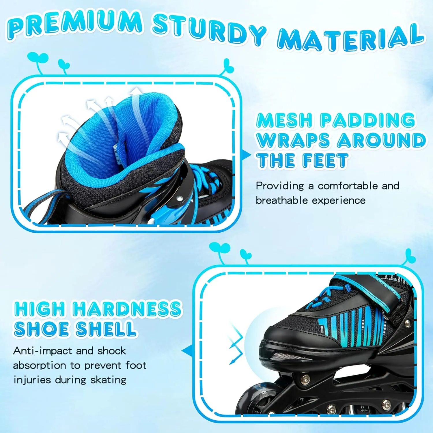 Adjustable Inline Skates for Kids Ages 4-12, Beginner Inline Skates for Girls and Boys with Full Light Up Wheels, Fun Illuminating Roller Skates Blades for Youth Toddlers
