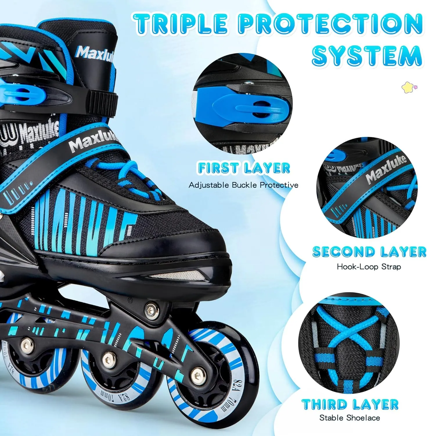 Adjustable Inline Skates for Kids Ages 4-12, Beginner Inline Skates for Girls and Boys with Full Light Up Wheels, Fun Illuminating Roller Skates Blades for Youth Toddlers