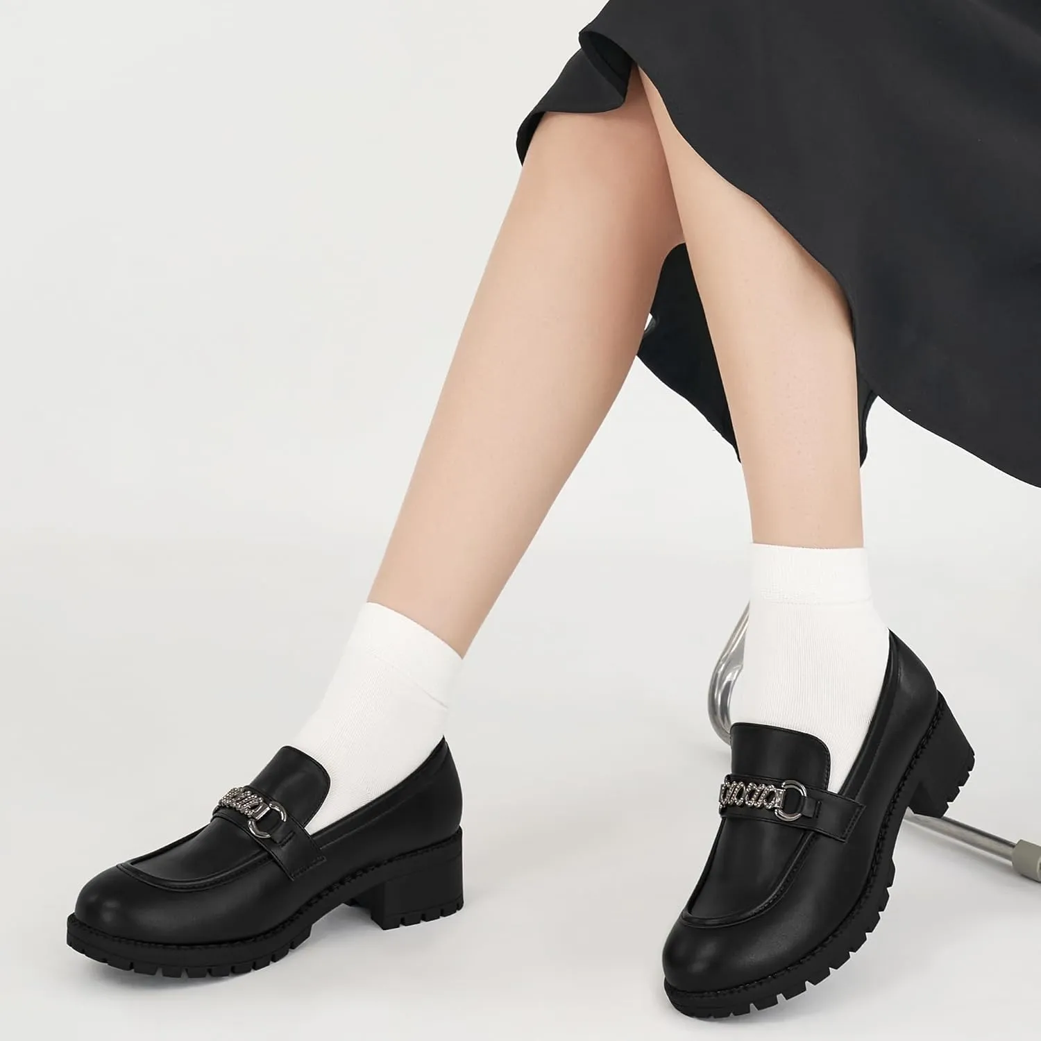 Alicegana Platform Loafers for Women Chunky: Comfortable Penny Loafer Fashion Casual Slip On Walking Shoes