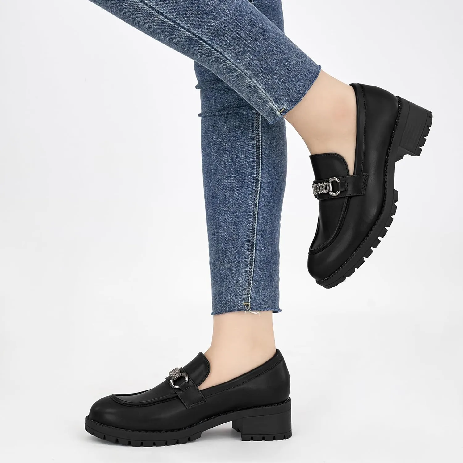 Alicegana Platform Loafers for Women Chunky: Comfortable Penny Loafer Fashion Casual Slip On Walking Shoes