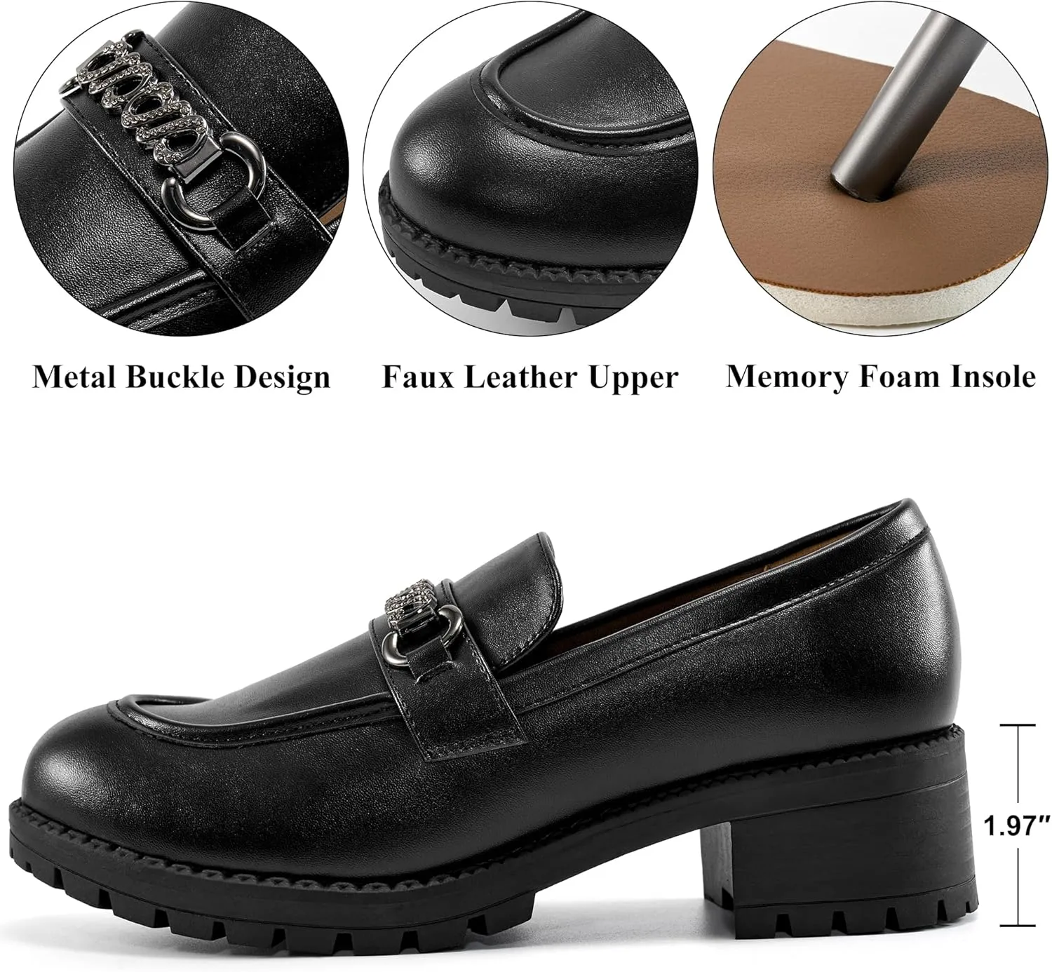 Alicegana Platform Loafers for Women Chunky: Comfortable Penny Loafer Fashion Casual Slip On Walking Shoes
