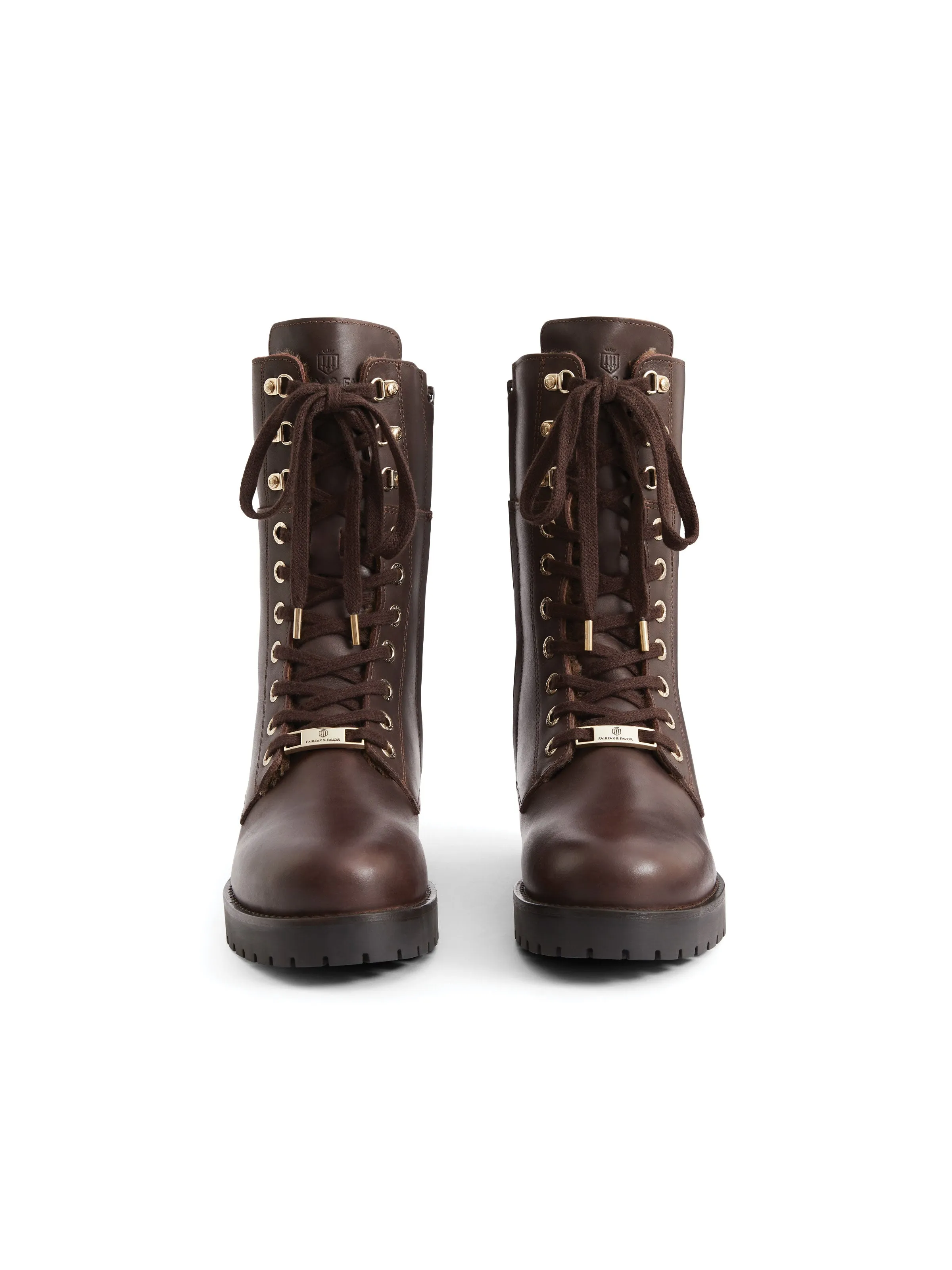 Anglesey Mahogany Leather Combat Boots