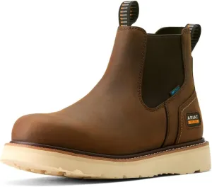 Ariat Men's Rebar Wedge Chelsea Waterproof Work Boot, Distressed Brown, 11.5 Wide
