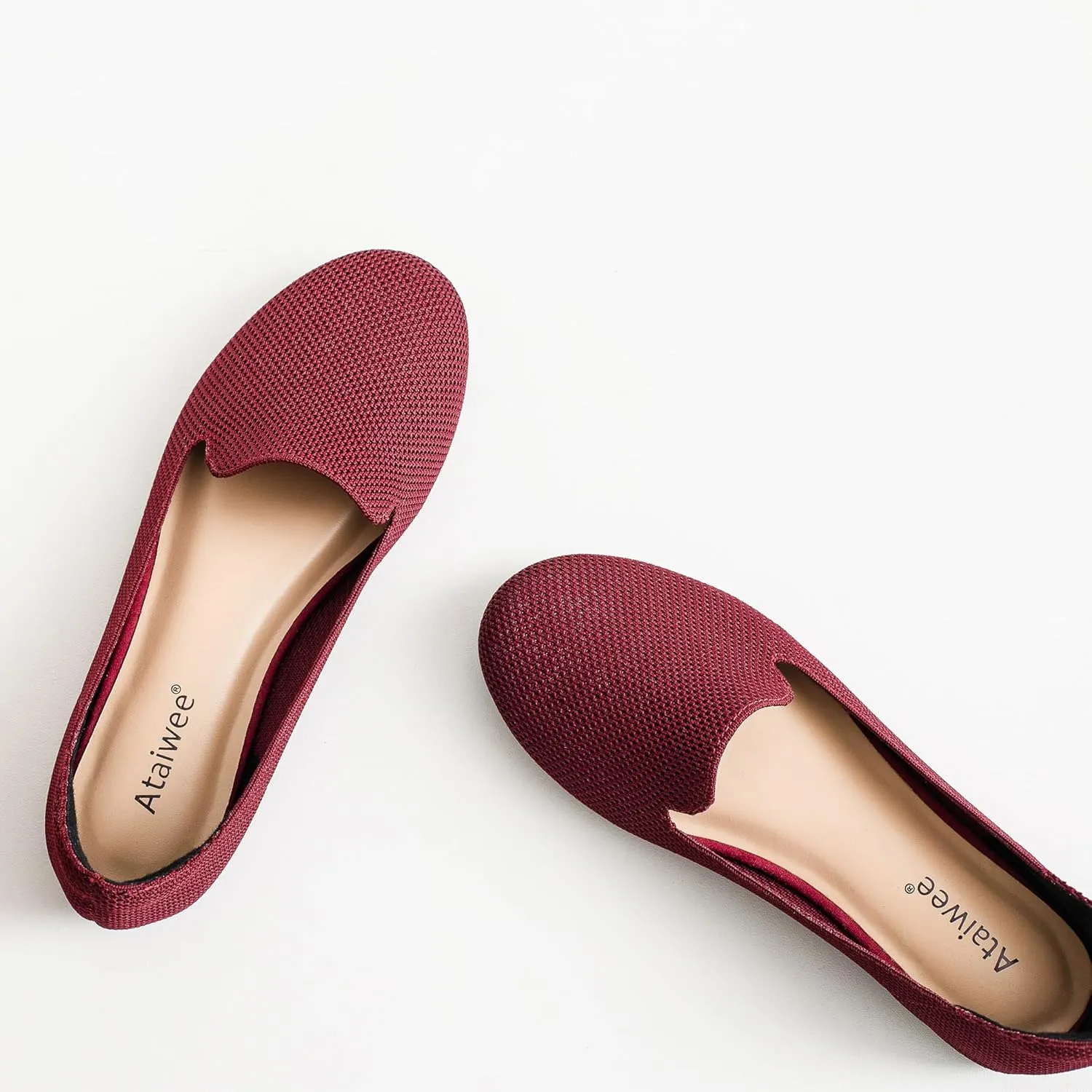 Ataiwee Women's Wide Width Flat Shoes, Fashion Comfortable Plus Size Cute Round Toe Slip on Loafer Shoes.