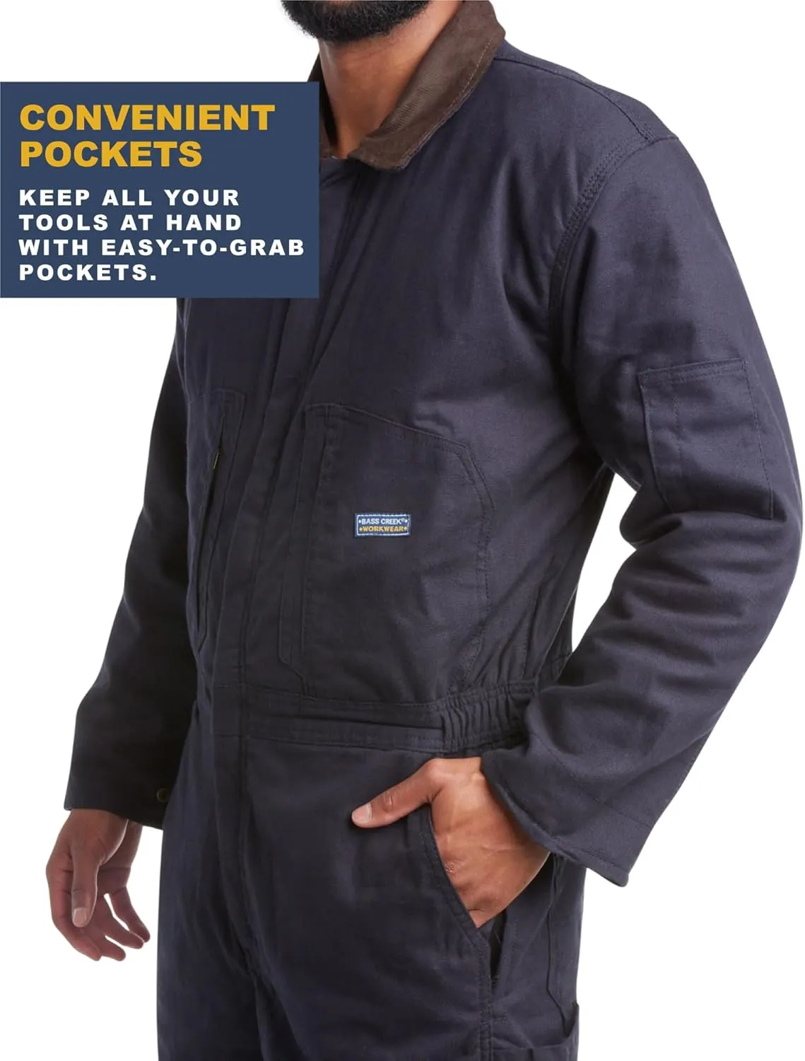 Bass Creek Outfitters Mens Coveralls - Insulated Water-Resistant Long Sleeve Work Wear Jump Suit, Coveralls for Men (M-XXL)