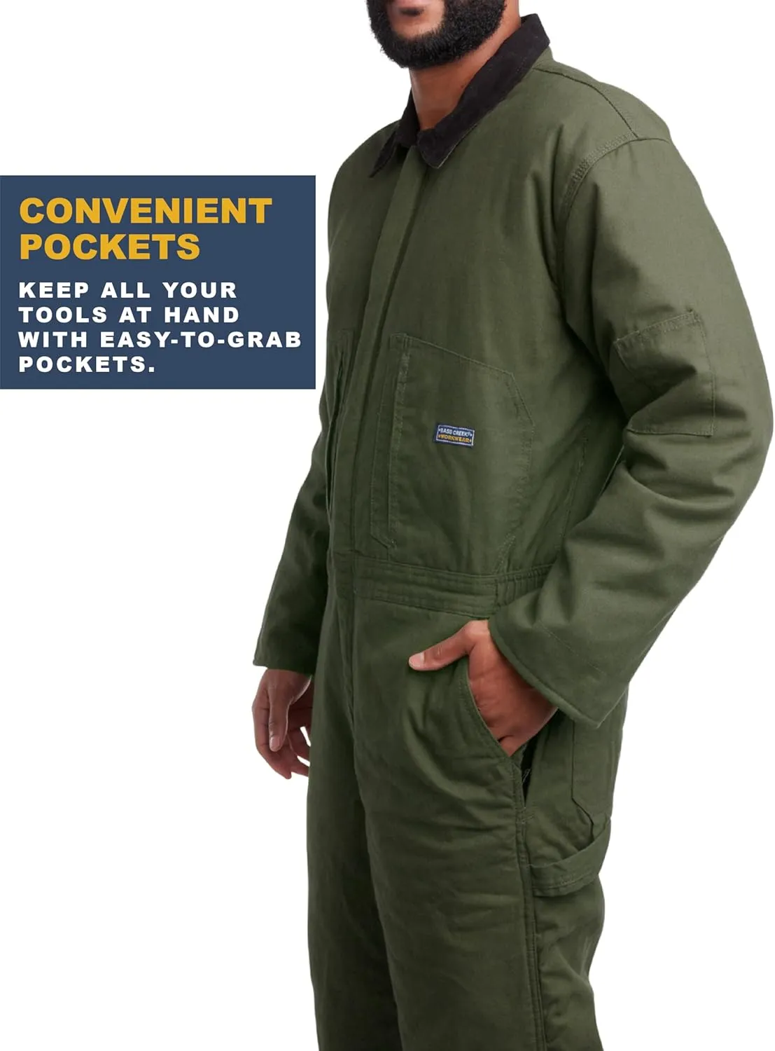 Bass Creek Outfitters Mens Coveralls - Insulated Water-Resistant Long Sleeve Work Wear Jump Suit, Coveralls for Men (M-XXL)