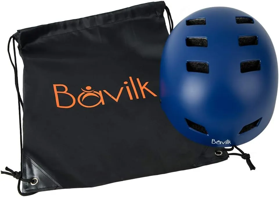 Bike Helmet 3 Sizes for Teenager Kids Youth Adults,Bavilk Skateboard Helmet Adjustable Multi-Sport Bicycle Cycling Scooter Roller Skate Inline Skating Rollerblading for Girls Boys Women Men Teen