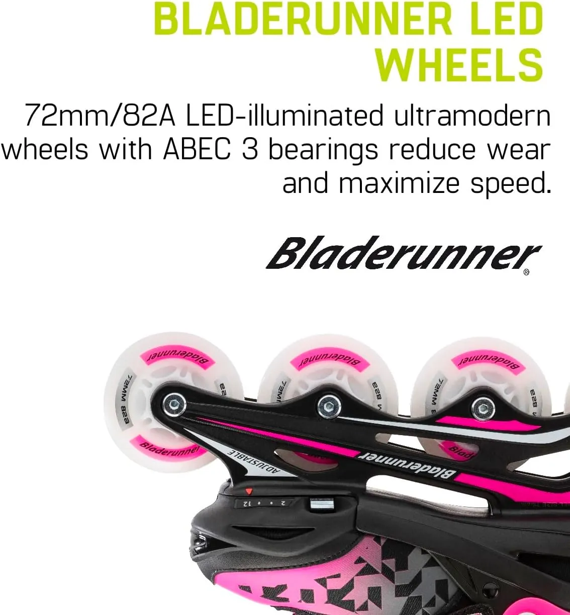 Bladerunner by Rollerblade Phoenix Flash Kid's Adjustable Fitness Inline Skate, Black/Pink