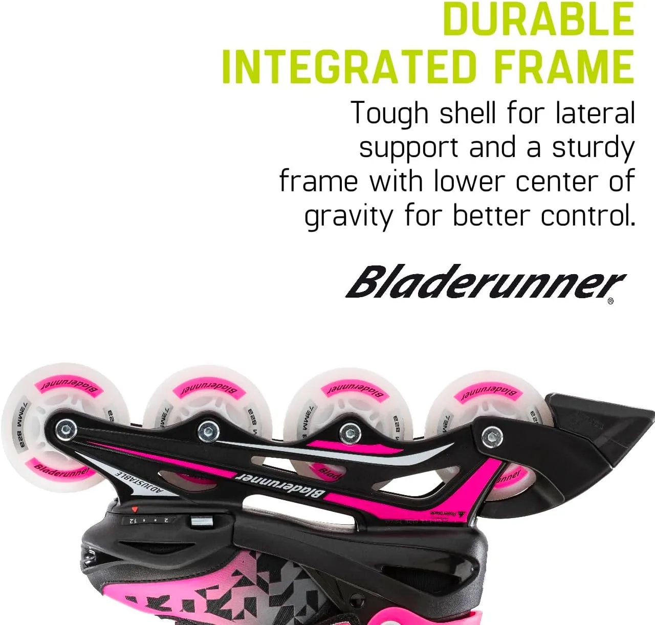 Bladerunner by Rollerblade Phoenix Flash Kid's Adjustable Fitness Inline Skate, Black/Pink