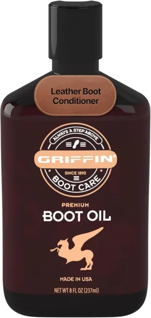Boot Care Boot Oil, 8 Oz – Revitalizes Various Types of Leather-Based Gear – Deep Nourishing Formula, Versatile Usage, Grease-Free Solution - Top-Grade Leather Conditioner for Boots and More