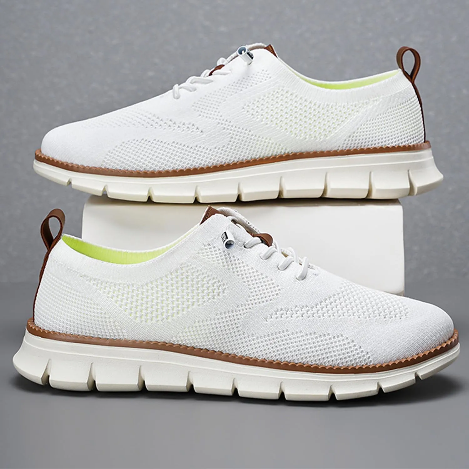 Breeze Shoes for Men Oxfords, Business Casual Shoes Breathable Mesh, Lace-Up Lightweight Sneakers Walking Shoe
