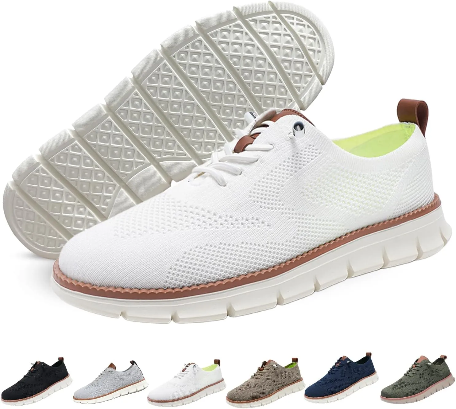 Breeze Shoes for Men Oxfords, Business Casual Shoes Breathable Mesh, Lace-Up Lightweight Sneakers Walking Shoe