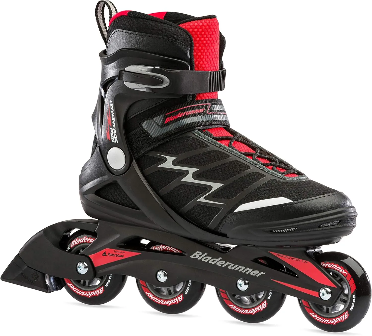 by Rollerblade Advantage Pro XT Men's Adult Fitness Inline Skate, Black and Red, Inline Skates, 11