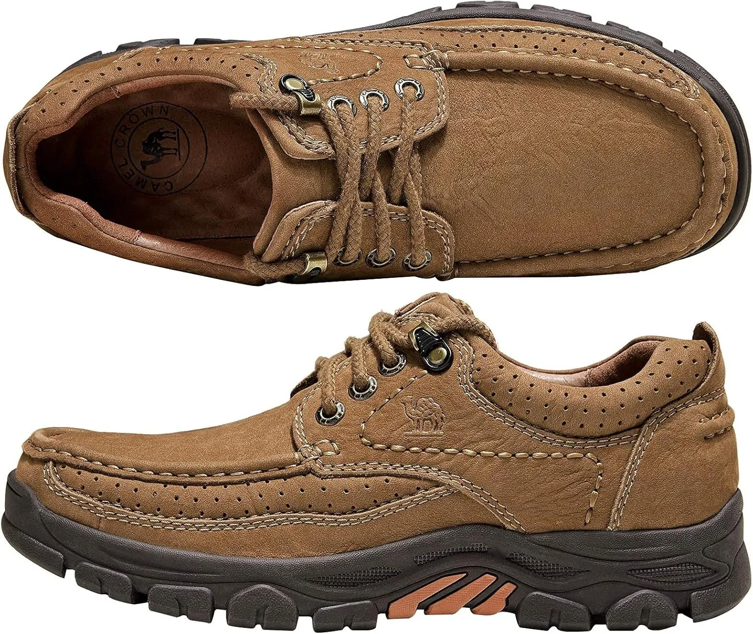 CAMEL CROWN Men Casual Shoes Loafers Comfortable Walking Shoes Oxford for Work Dress Travel-Lace up