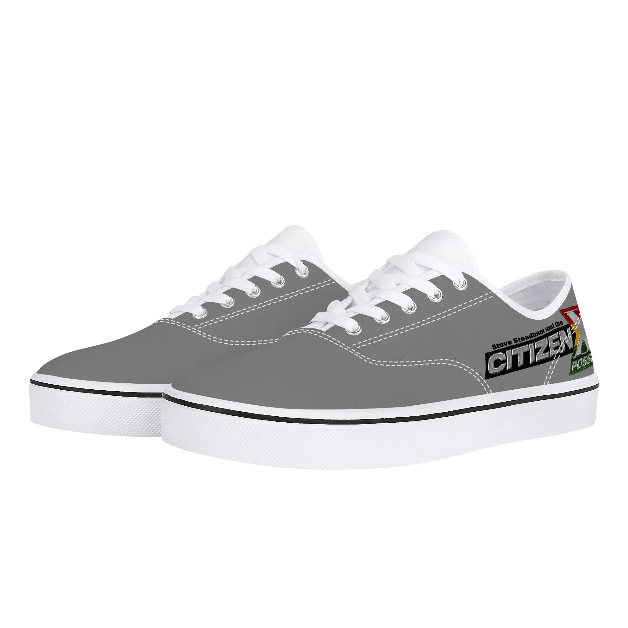 Citizen X Posse Grey - White Canvas Low Top