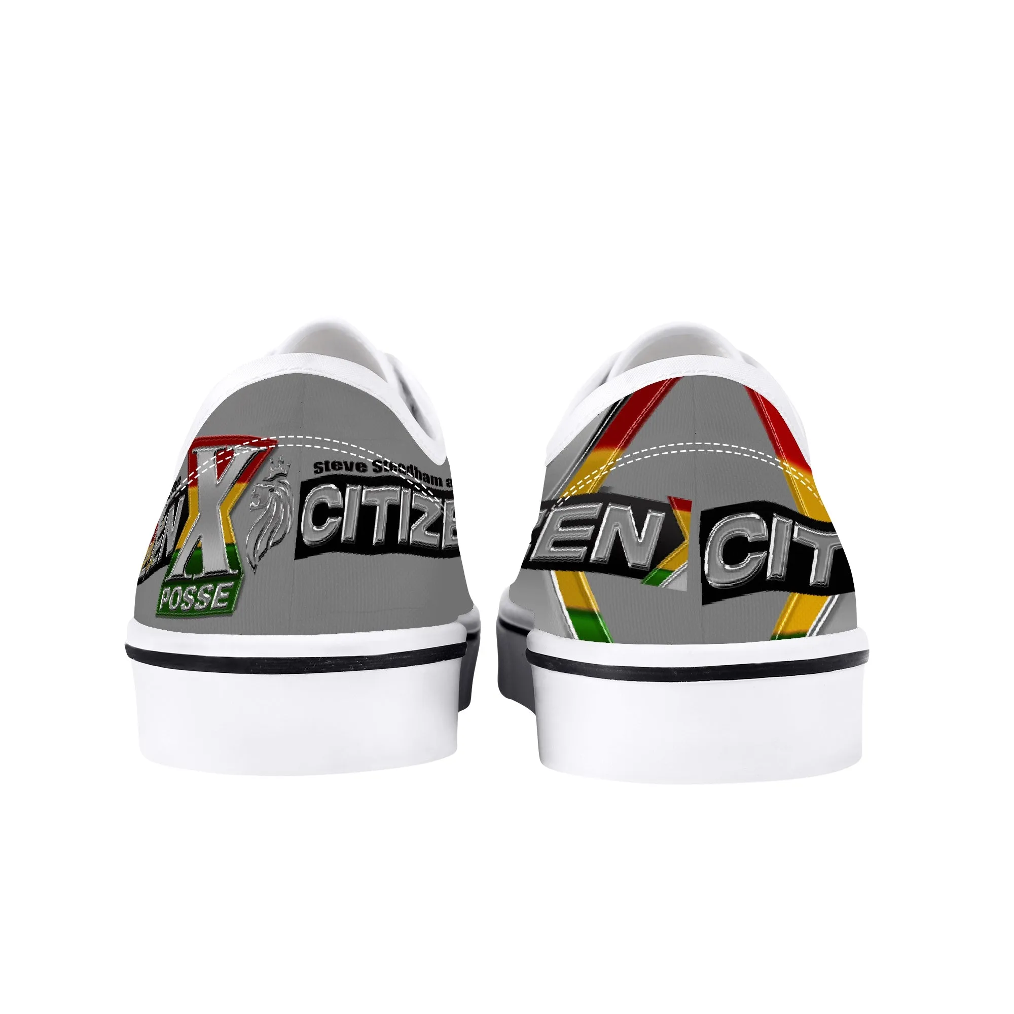 Citizen X Posse Grey - White Canvas Low Top