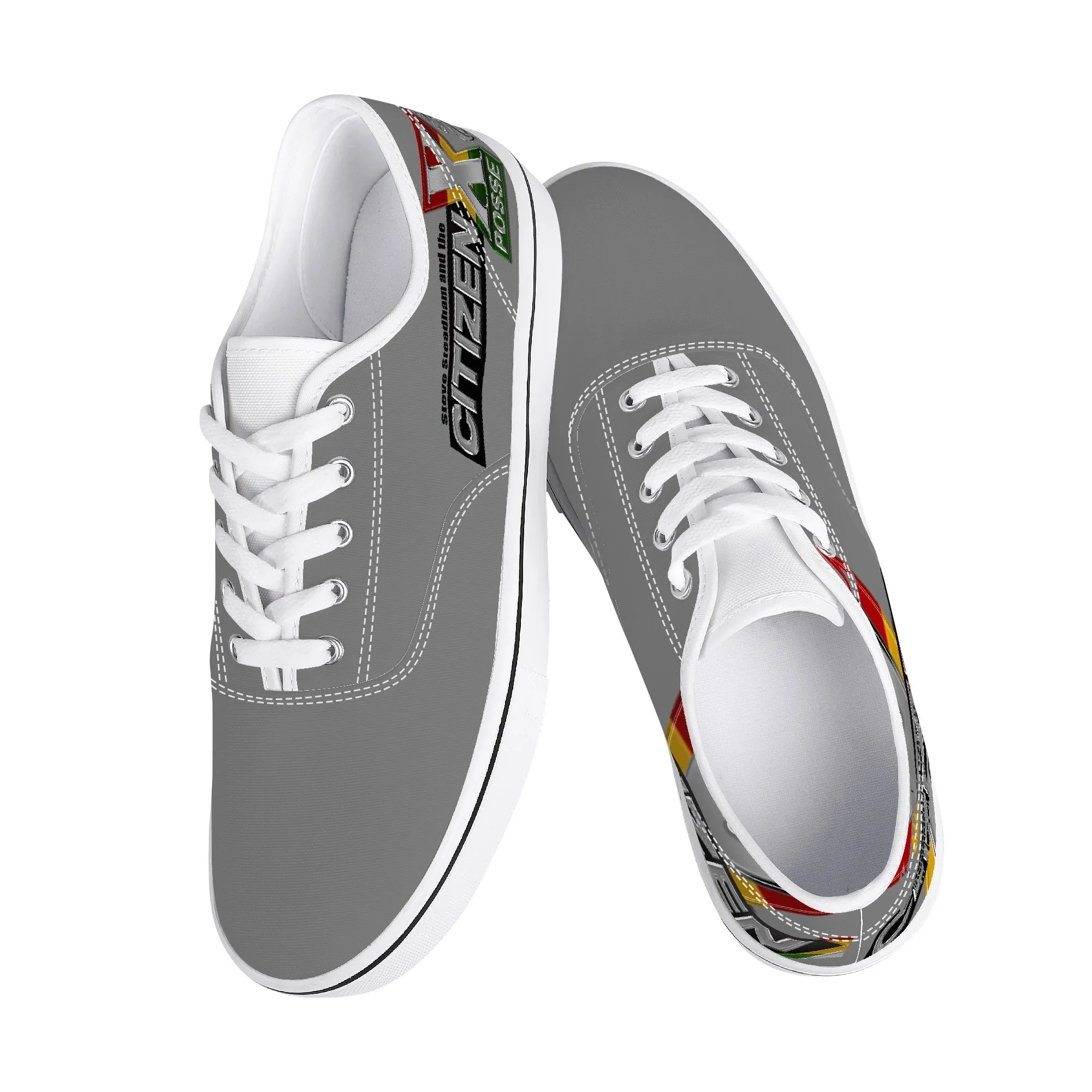 Citizen X Posse Grey - White Canvas Low Top