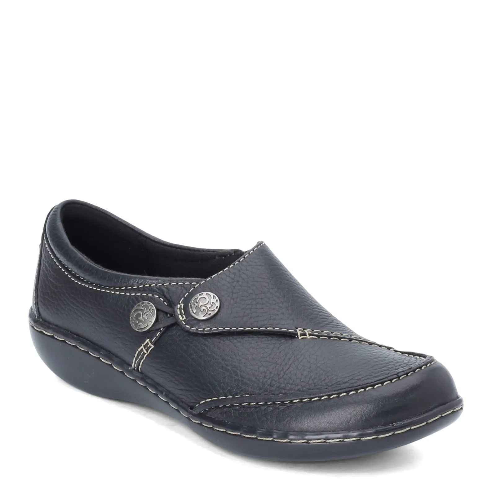 Clarks womens Ashland Lane Q Slip On Loafer, Black, 6.5 X-Wide US