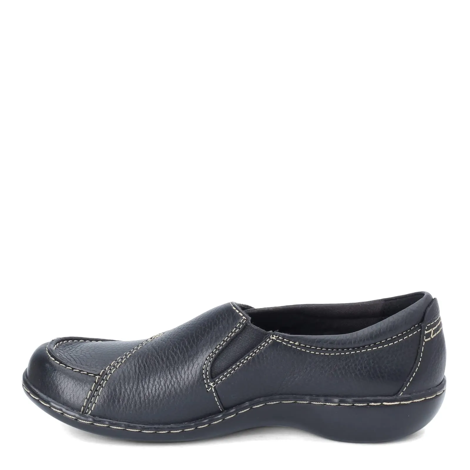 Clarks womens Ashland Lane Q Slip On Loafer, Black, 6.5 X-Wide US