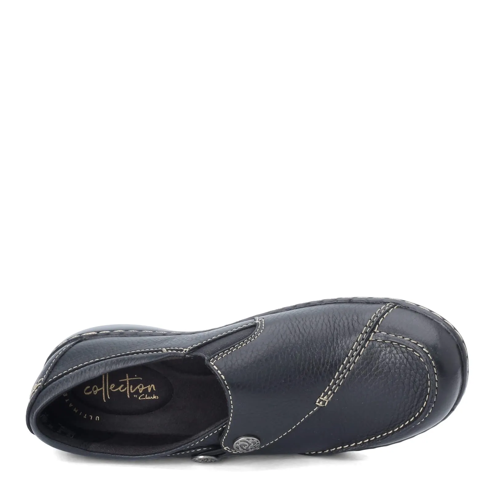 Clarks womens Ashland Lane Q Slip On Loafer, Black, 6.5 X-Wide US