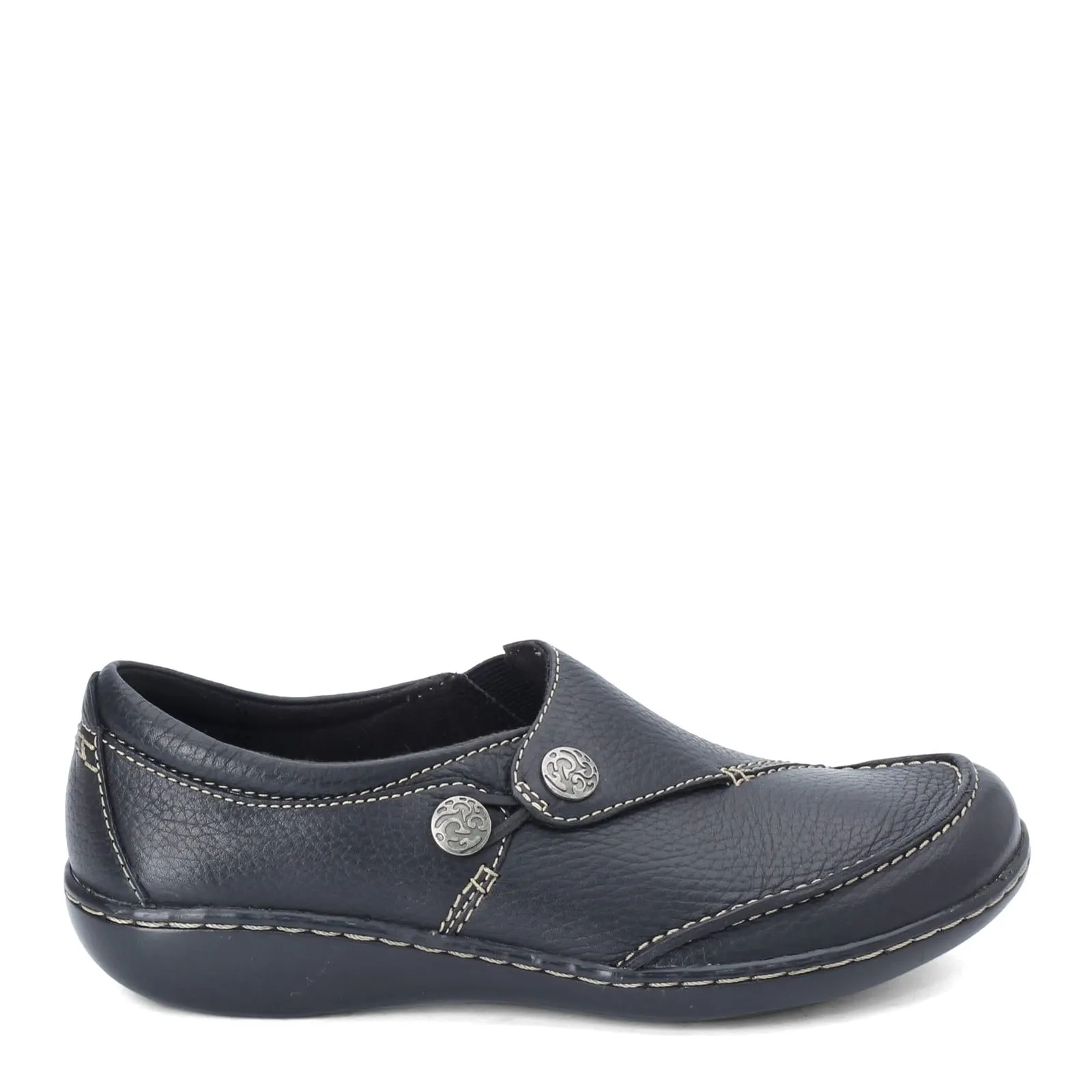 Clarks womens Ashland Lane Q Slip On Loafer, Black, 6.5 X-Wide US