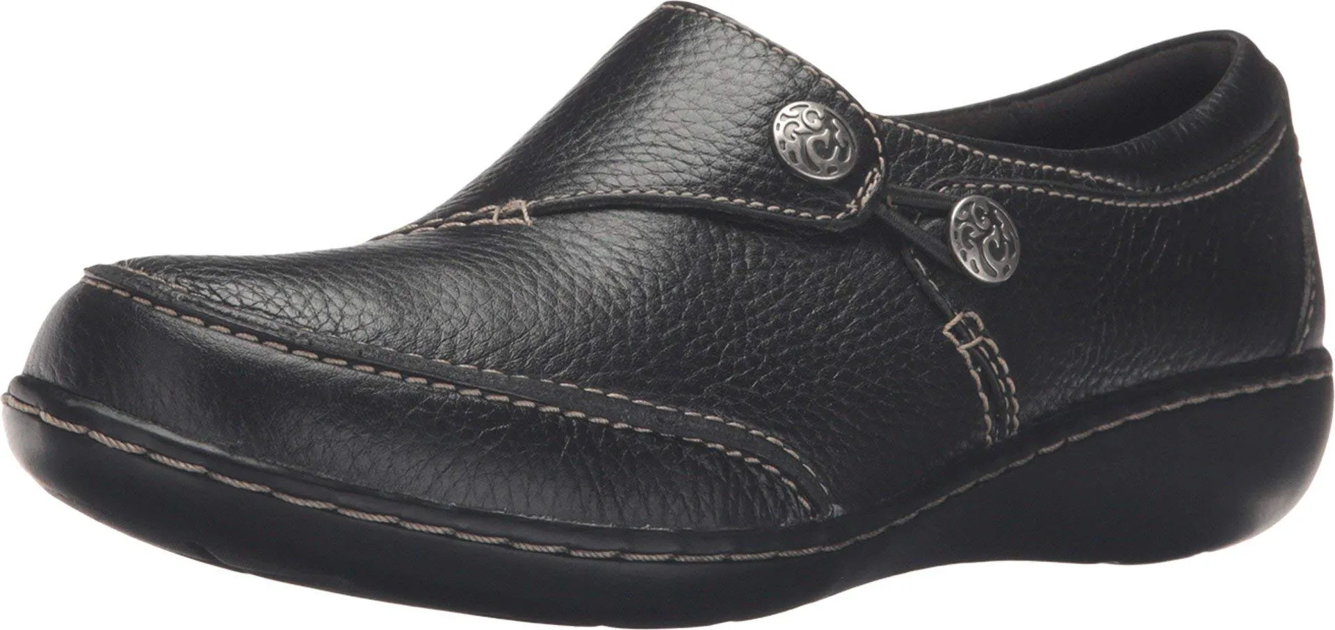Clarks womens Ashland Lane Q Slip On Loafer, Black, 6.5 X-Wide US