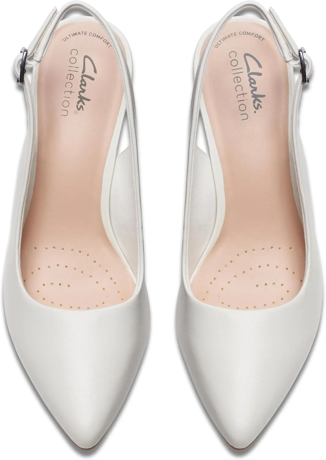 Clarks Women's Kataleyna Step Pump, Off White Leather, 9