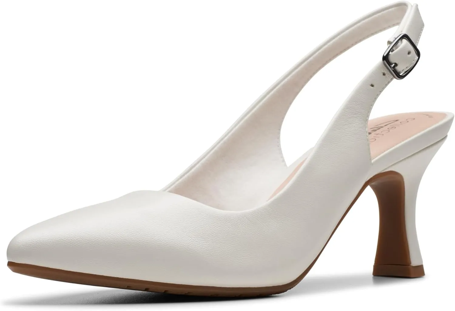Clarks Women's Kataleyna Step Pump, Off White Leather, 9
