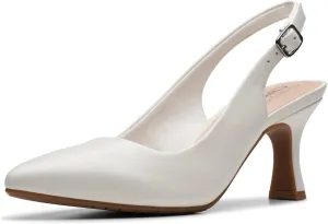 Clarks Women's Kataleyna Step Pump, Off White Leather, 9