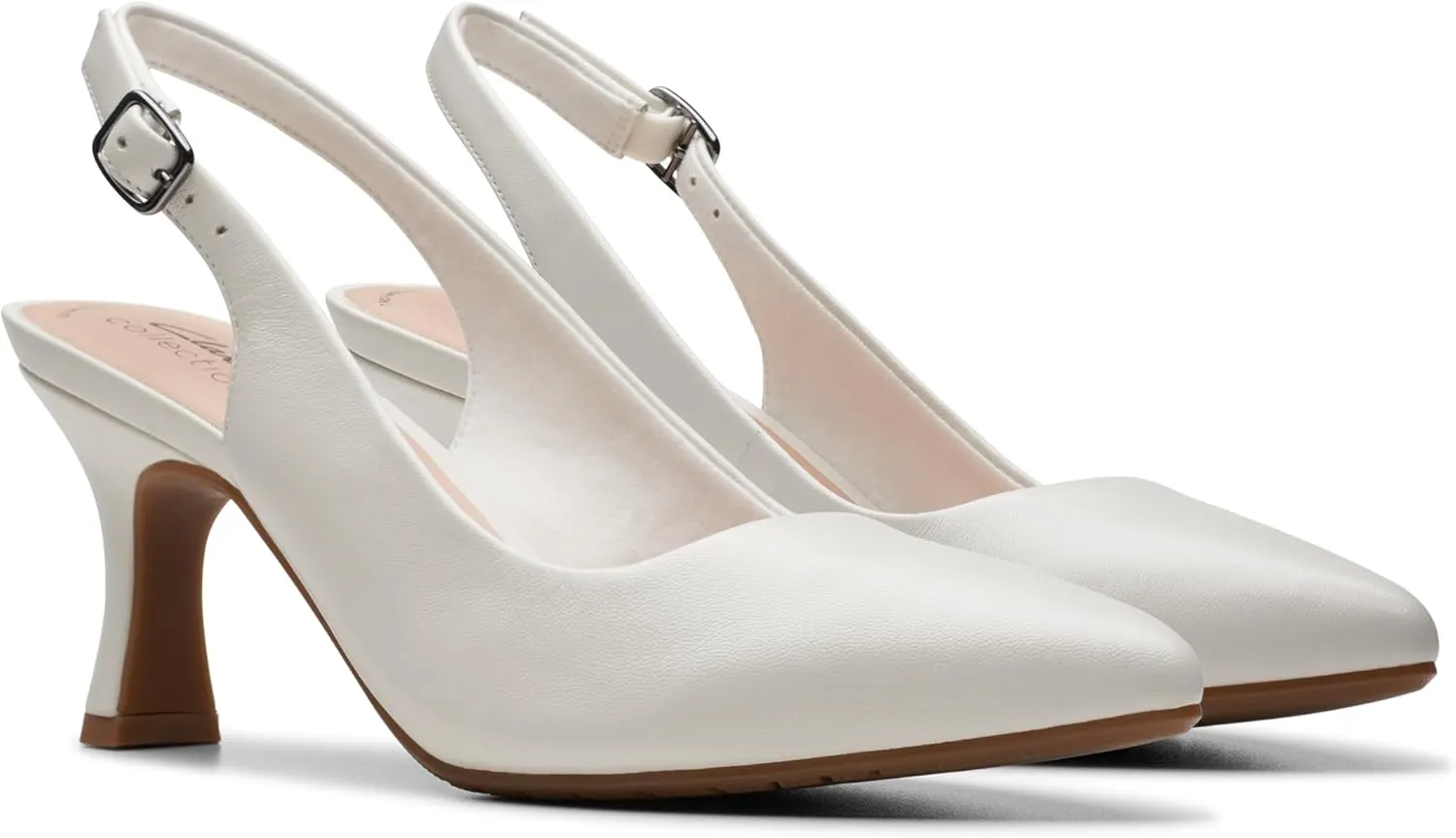 Clarks Women's Kataleyna Step Pump, Off White Leather, 9