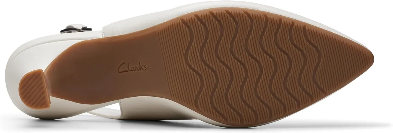 Clarks Women's Kataleyna Step Pump, Off White Leather, 9