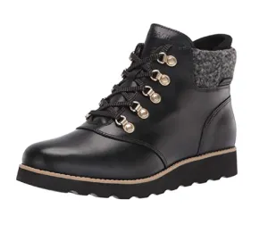 Cole Haan mens Nantucket Rugged Waterproof Hiker Bootie Hiking Boot, Black Wp Leather/Black Rustic Wool, 7.5 US