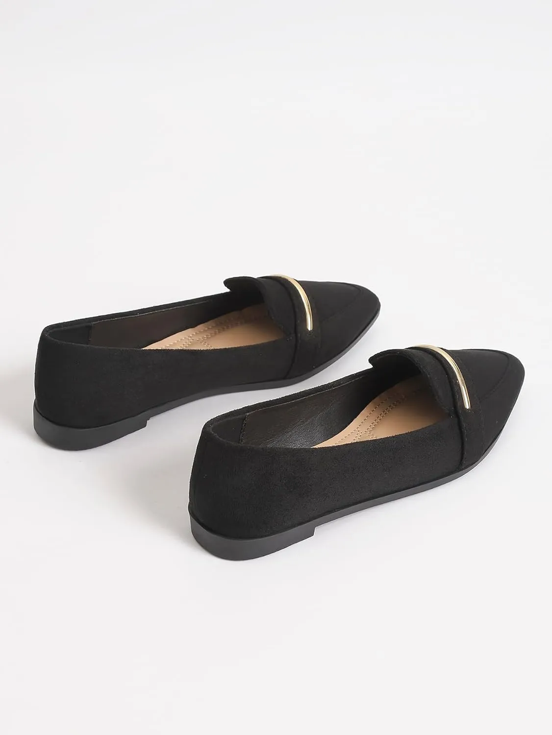 Comfortable Leather Suede Slip On Loafer Flats for Women Casual Work Flat Shoes Women's Pointed Toe Penny Loafers Office Driving Ballet Flats