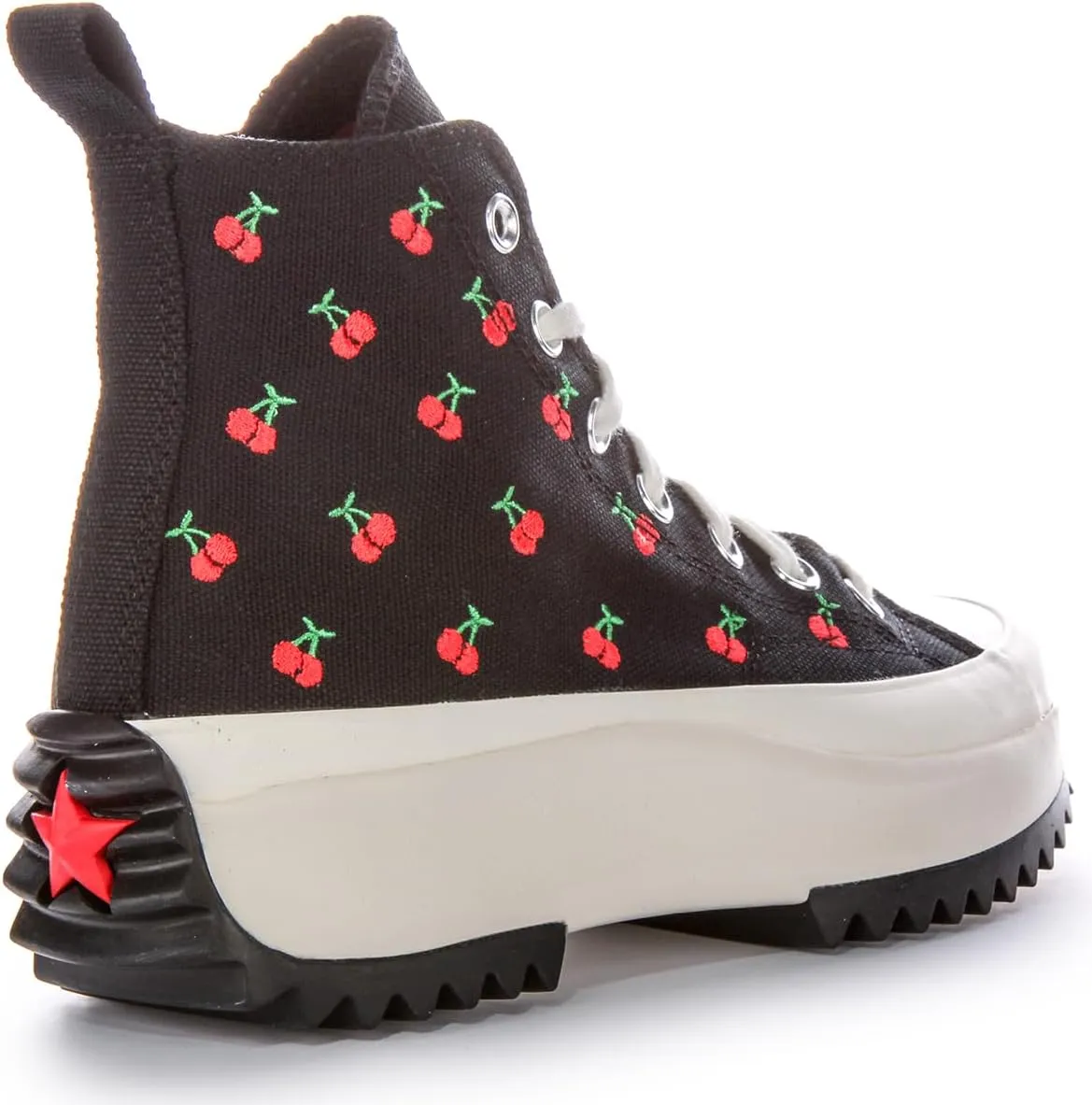 Converse Run Star Hike Platform Cherry Textile Trainers