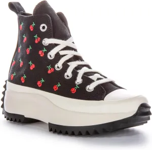 Converse Run Star Hike Platform Cherry Textile Trainers